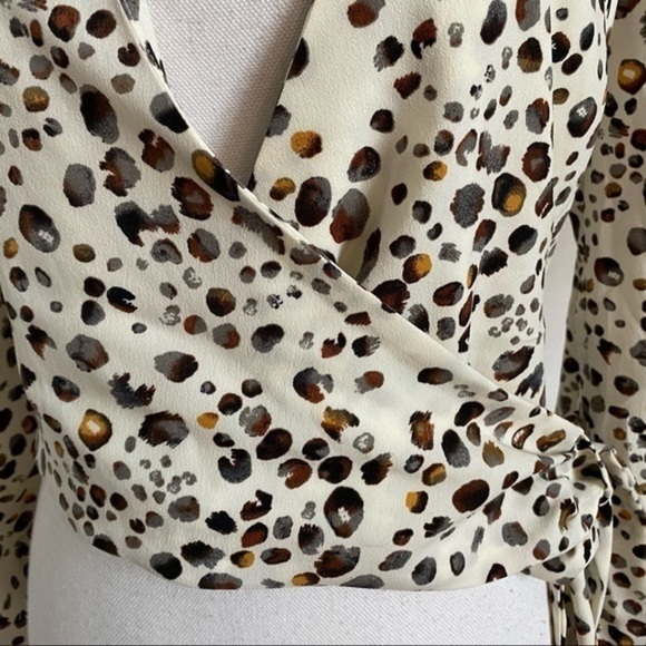JOA • Leopard Print Wrap Blouse - Picture 6 of 7